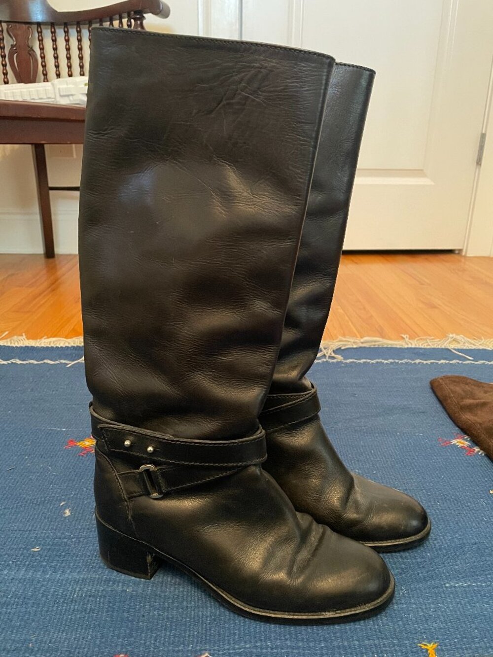 J.Crew Black Leather Tall Boots
